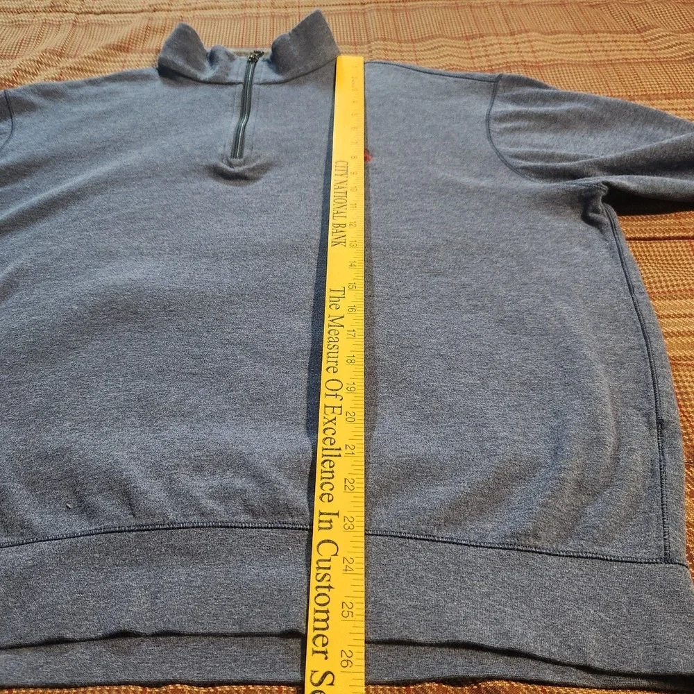 Polo Ralph Lauren Heather Blue Quarter Zip Pullover Size Large Red Pony Jersey
